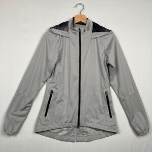 Nike Men's Full Zip Hooded Running Windbreaker Jacket Lined Plaid Accent Size XS